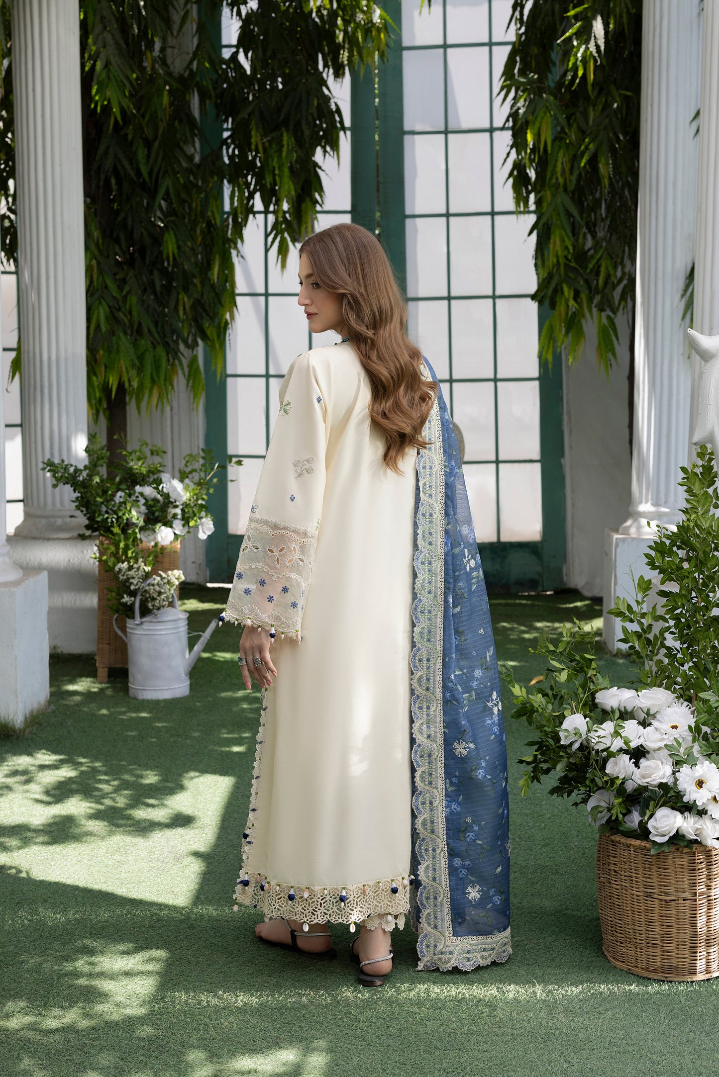 MEHMAL-SNOW DROP--LAWN EMBROIDERED