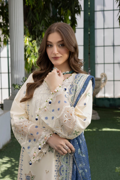 MEHMAL-SNOW DROP--LAWN EMBROIDERED