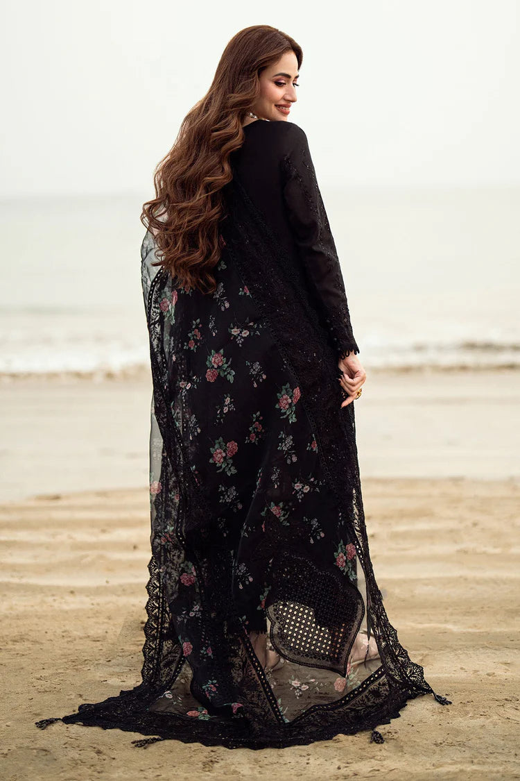 NUREH-3PC LAWN CHIKENKARI LASER EMBROIDERED SHIRT WITH COTTON NET EMBROIDERED PRINT DUPATTA