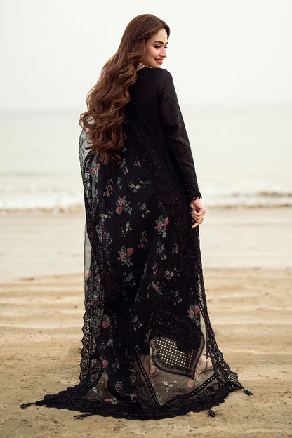 NUREH-3PC LAWN CHIKENKARI LASER EMBROIDERED SHIRT WITH COTTON NET EMBROIDERED PRINT DUPATTA