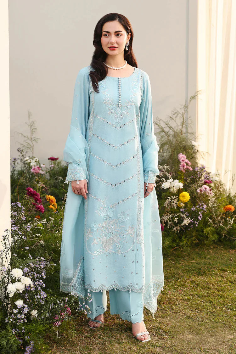 ASIM JOFA- 3PC LAWN EMBROIDERED SHIRT WITH ORGANZA EMBROIDERED DUPATTA AND TROUSER