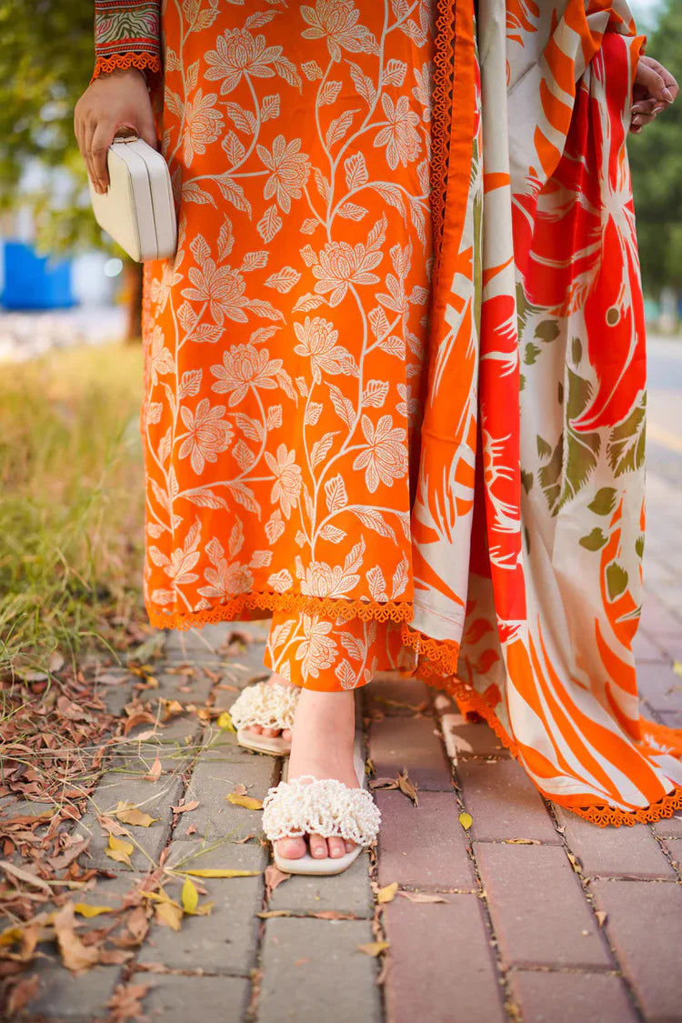 ANEELAS-3PC LAWN DIGITAL PRINTED SHIRT WITH SILK PRINTED DUPATTA AND PRINTED TROUSER