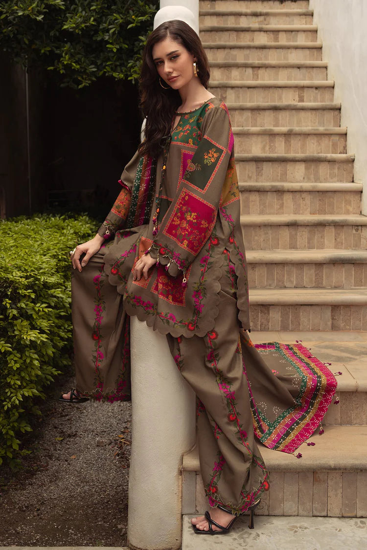 CHARIZMA-3PC LAWN DIGITAL PRINTED SHIRT WITH SILK PRINTED DUPATTA AND PRINTED TROUSER