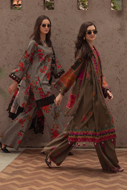 CHARIZMA-3PC LAWN DIGITAL PRINTED SHIRT WITH SILK PRINTED DUPATTA AND PRINTED TROUSER