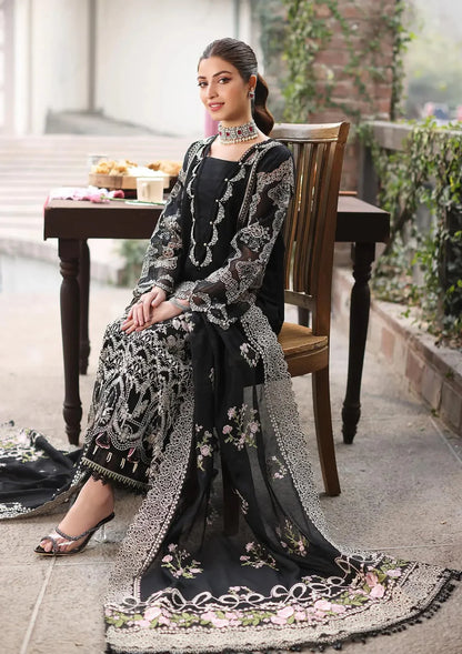 ASIM JOFA-3PC LAWN EMBROIDERED SHIRT WITH CHIFFON EMBROIDERED DUPATTA AND TROUSER