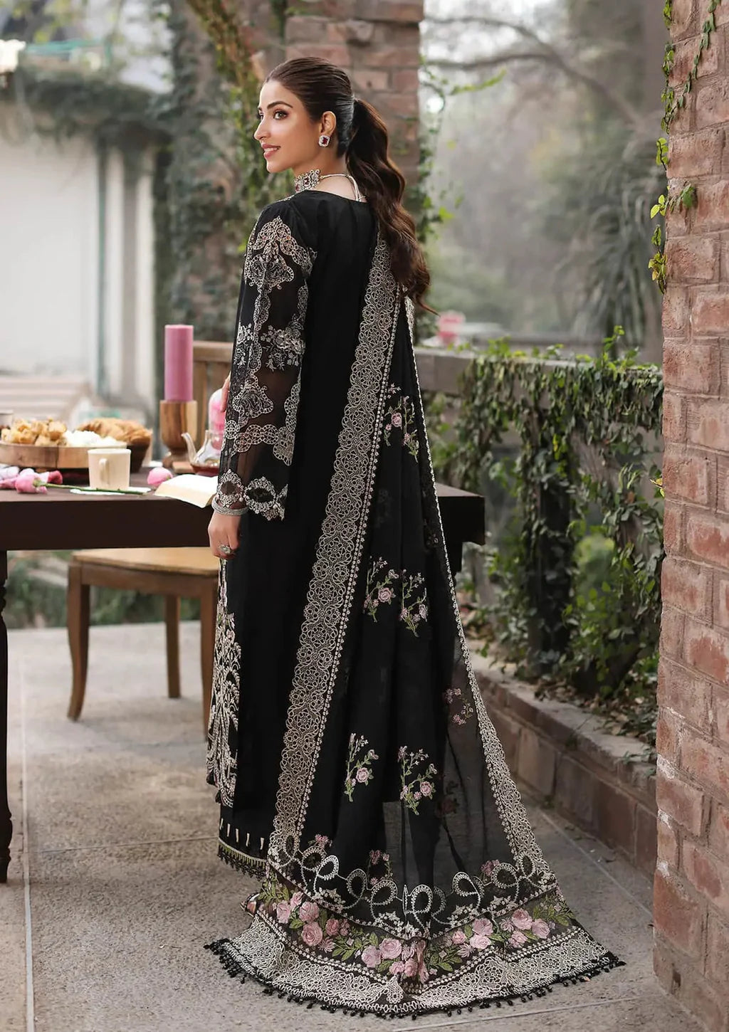 ASIM JOFA-3PC LAWN EMBROIDERED SHIRT WITH CHIFFON EMBROIDERED DUPATTA AND TROUSER