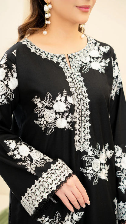 ZARA SHAHJAHAN-3PC LAWN EMBROIDERED SHIRT WITH CHIFFON PRINTED DUPATTA AND EMB TROUSER