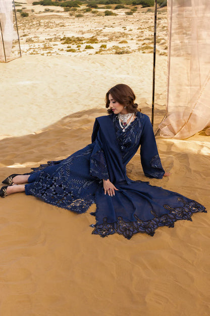 RANG RASIYA-3PC LAWN LASERCUTWORK EMBROIDERED SHIRT WITH KHAADI NET EMBROIDERED DUPATTA AND TROUSER