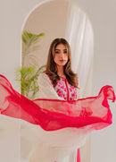 VINTAGE-3PC LAWN EMBROIDERED SHIRT WITH CHIFFON TYE&DYE DUPATTA AND TROUSER