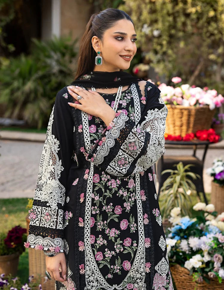 ELAF-3PC LAWN HEAVY EMBROIDERED SHIRT WITH CHIFFON PRINTED DUPATTA AND TROUSER