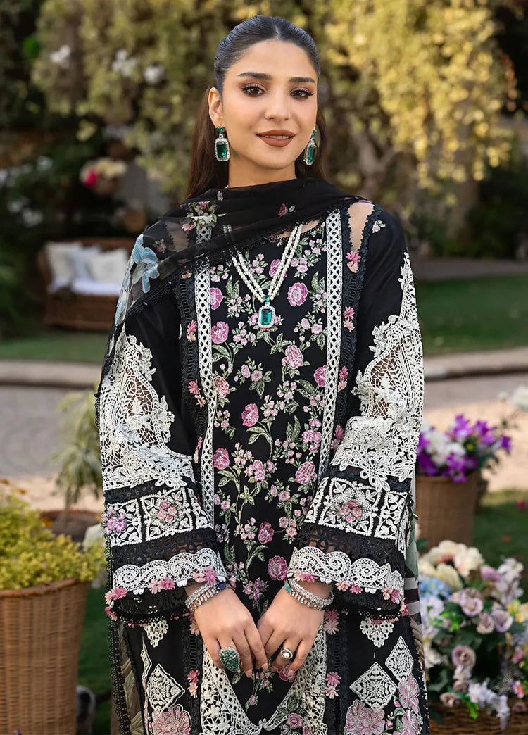 ELAF-3PC LAWN HEAVY EMBROIDERED SHIRT WITH CHIFFON PRINTED DUPATTA AND TROUSER