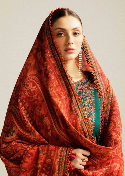 Lawn-3PC Embroidered with Digital Printed Jacquard Dupatta
