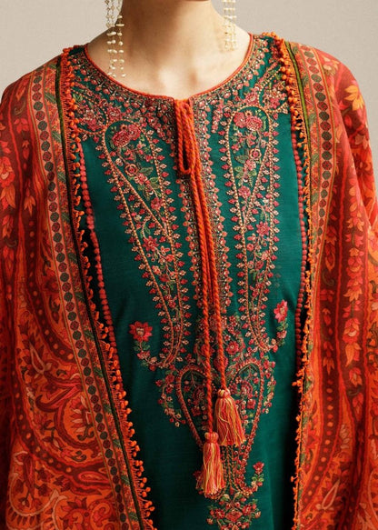Lawn-3PC Embroidered with Digital Printed Jacquard Dupatta